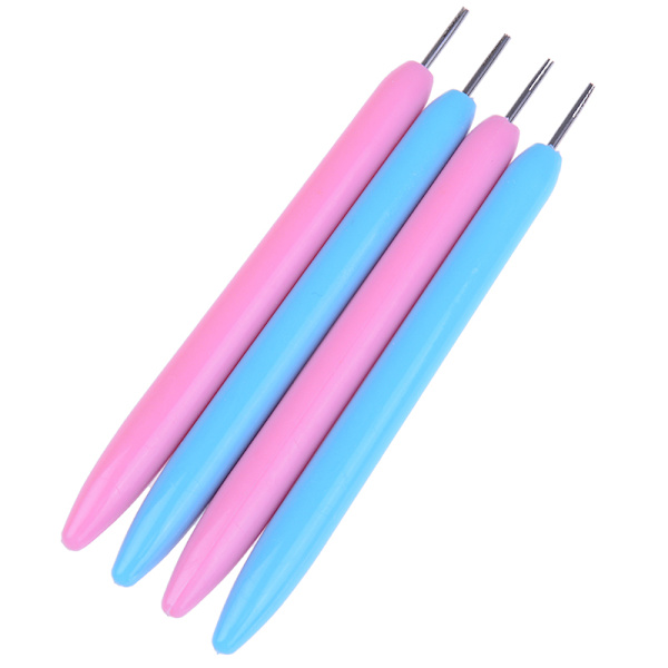 2X quillingpappersverktyg med slits i plast för att skapa origamipapper Pink