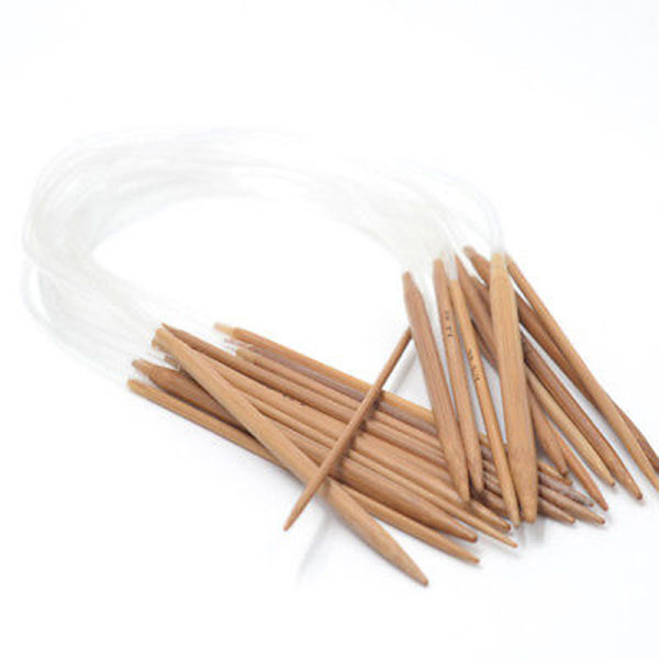 18 Par Bamboo Knitting s 16" Circular Smooth Nature Carbonized