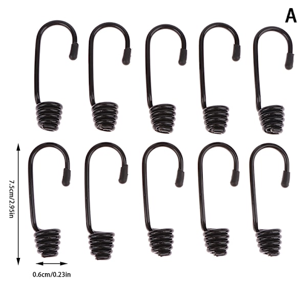 10 st spiralkrokar för spännare Marine Cord Bungee Elastic R A