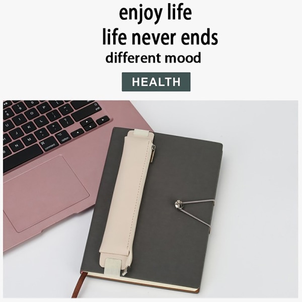 Pu Läder Elastiskt Case Pennfodral Notebook Pen Bag Touch P A3