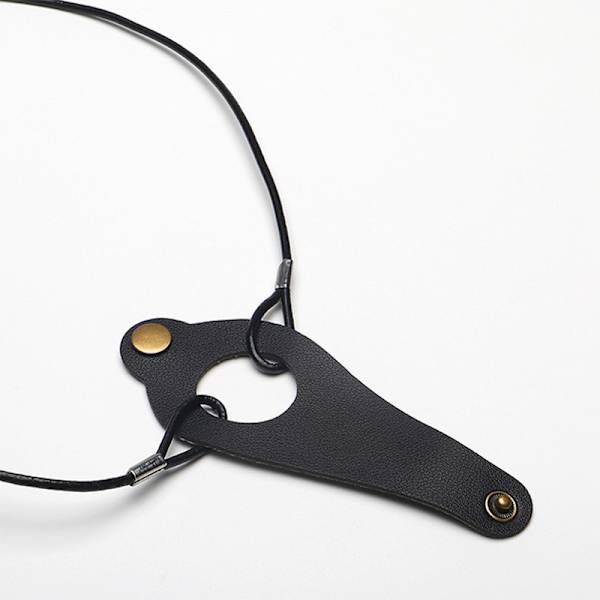 1st Kvinnor Solglasögon Läder Förvaringsrep Case Glasögon Hängande Black