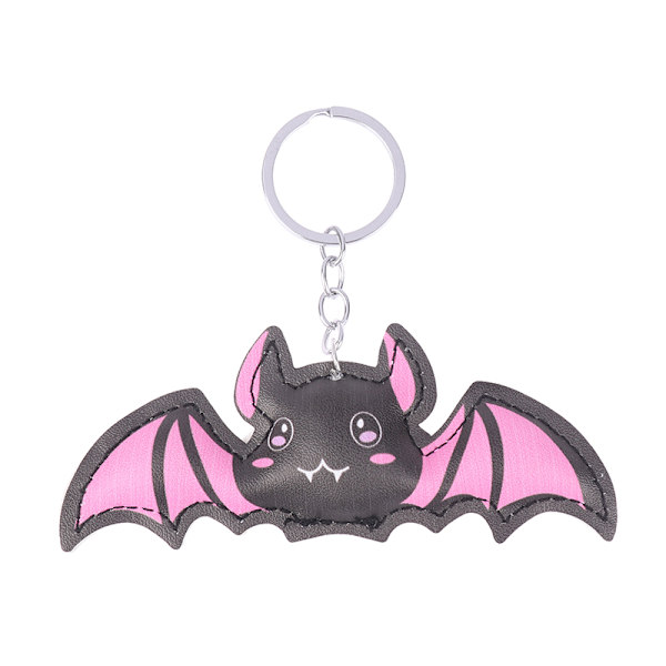 Halloween e Pink Bat Leather Keychain Härlig Bat Keyring Keys H