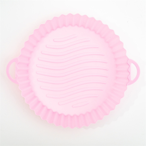 Silikon Air Fryer Pot Basket Liners Non-Stick Säker Ugnsbakning RoundPink