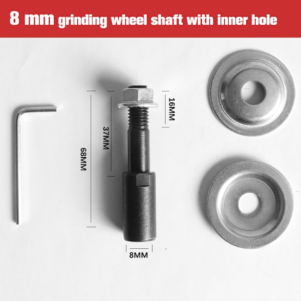 10 mm spindeladapter för slipning av polering 5-16 mm axelmotor 8MM