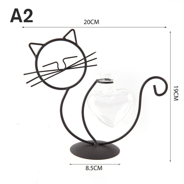 Hydroponiska vaser och kattformad blomkruka Transparent vas med A2