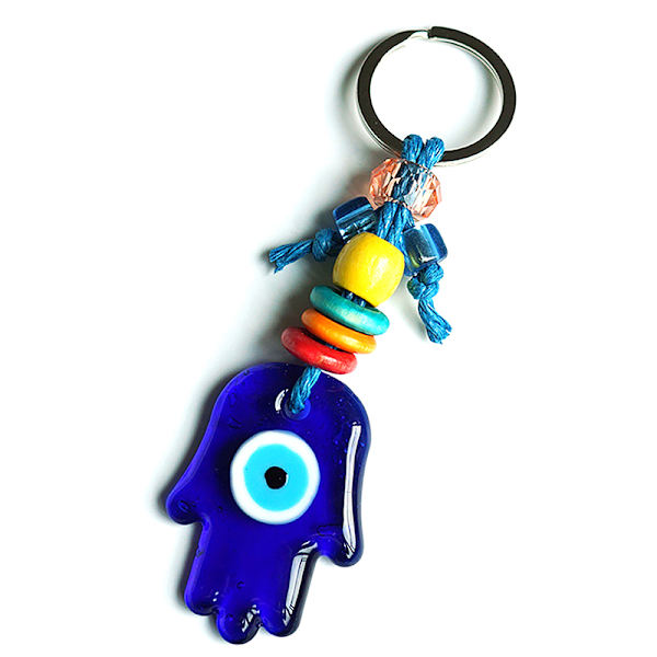 Creative Star Palm Styling Glass Blue Pendant Nyckelring Väska Char A2