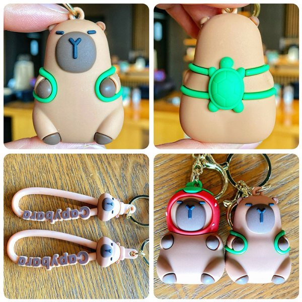 Cartoon Capybara Keychain Pendant Capybara Doll Keychain Bag De A2