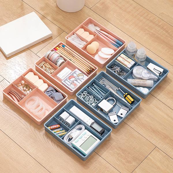 Skrivbordslåda Organizer Stapelbar multi-cell Desktop Storage Divi Blue