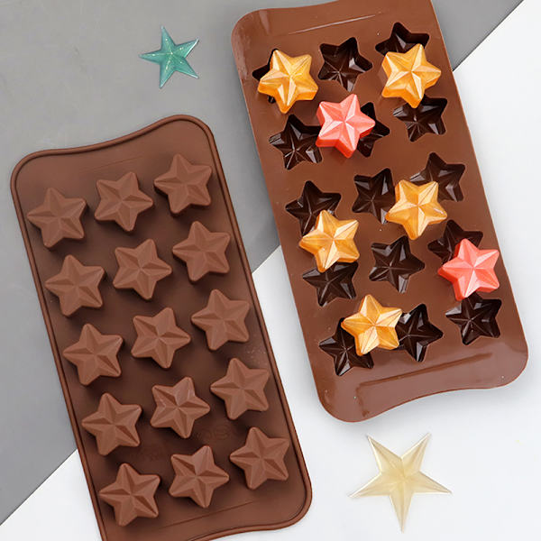Stjärnformad form Wax Smältformar Non-Stick Candy Sili