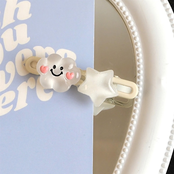 e Cloud Hair Clip Star Duckbill Clip Hårnål Bangs Side Clip W