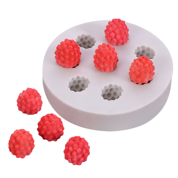 Form 3D Hallon/Blåbär Form Tårta Decorating Moul Gray Raspberry