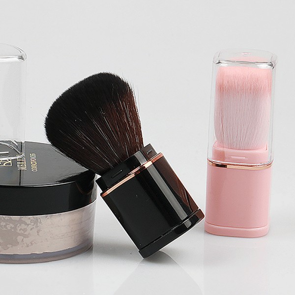 Bärbar infällbar kosmetika sminkborste Mini Blush Foundati Black