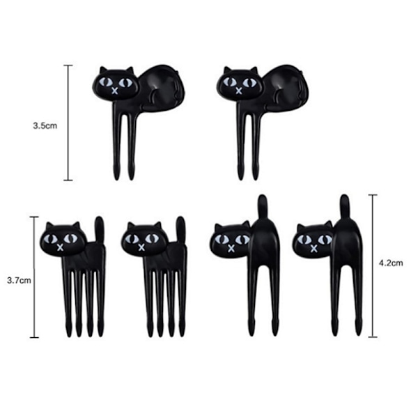 6st plastkattfruktgaffel minifrukttandpetare Animal Farm C
