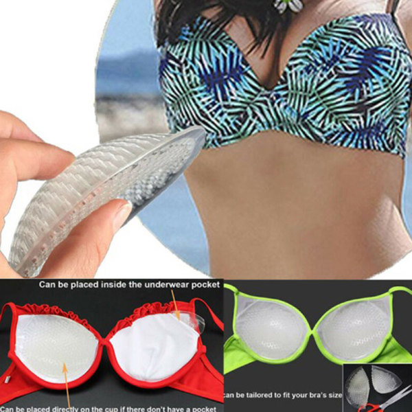 1Par Rund Push-up Breast Pad Silikon BH Inlägg Bikini BH Thick