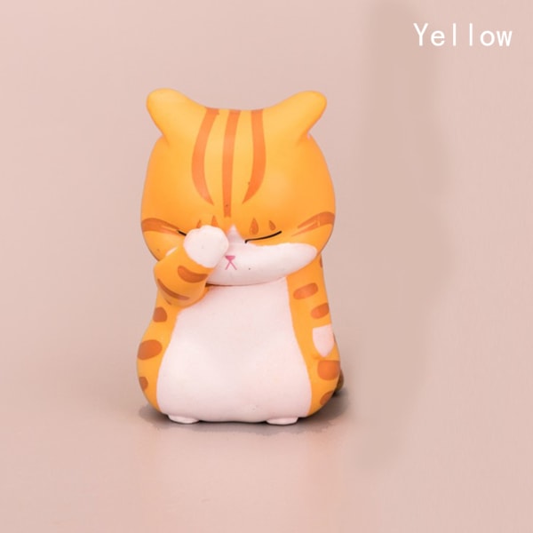1st Tecknad Lucky Cats Model Winking Resin Craft Yellow