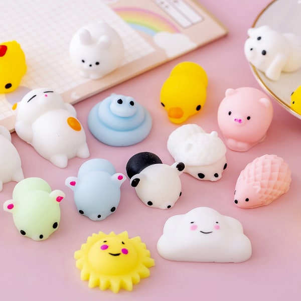 Kawaii Animal Soft Mochi Fidget Toys Antisensoriska leksaker för Adu 16