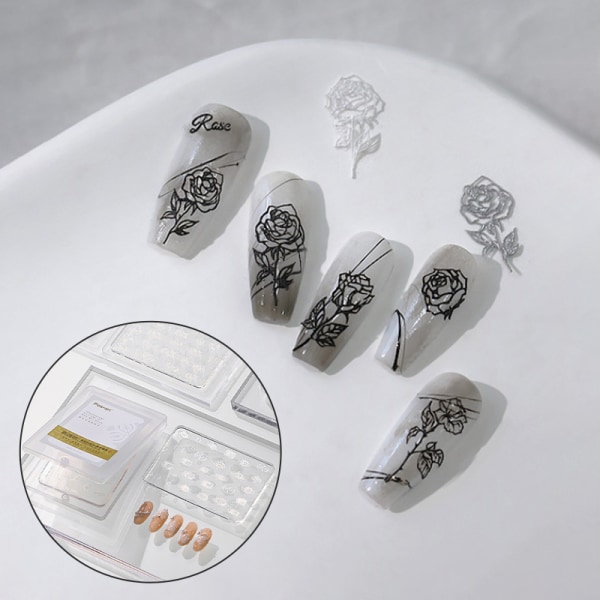 3D-prägling Nail DIY Art Form Silikonkombination Dekorativ 012