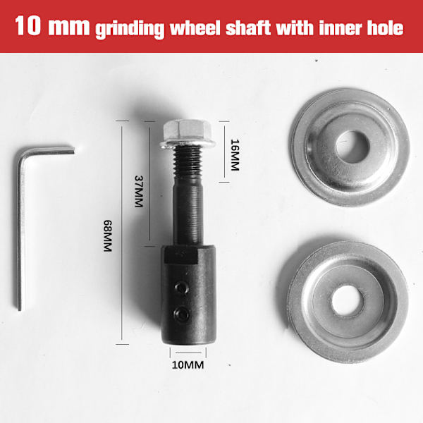 10 mm spindeladapter för slipning av polering 5-16 mm axelmotor 10MM