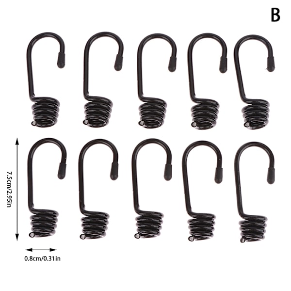 10 st spiralkrokar för spännare Marine Cord Bungee Elastic R B