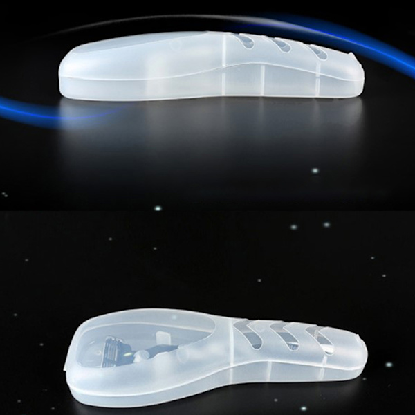 Rakapparat förvaringslåda för män Transparent plasthållare Razor Case Black
