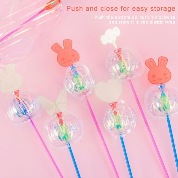 Rainbow Magic Stick Wand LED Bubble Flower Färgglad Lysande Till