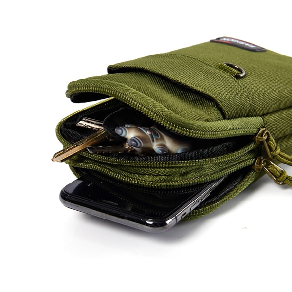 Double Layer EDC Molle Bag Outdoor Military Waist Fanny Pack Me Army green