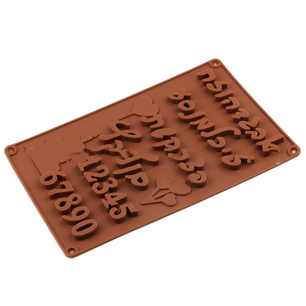 3D hebreiska bokstäver Arabiska siffror DIY Silikon Form Ca 1pc
