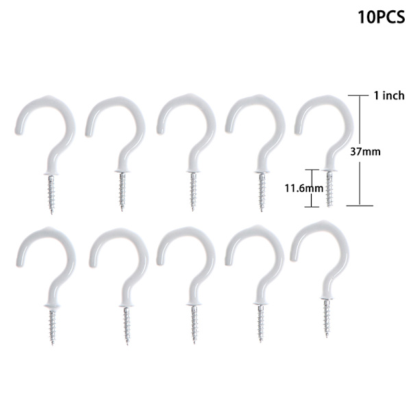 10 st Mugg Shouldered Hanger Cup Hooks Heavy Duty Screw-In Ceil M