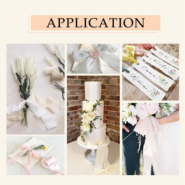 Frayed Edged Wrinkle Chiffong Silk Ribbon Handgjord Ripped Weddin H