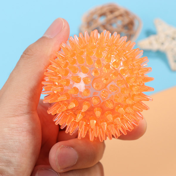 Hund Gummi Leksak Bouncy Flytande Rengöring Spiky Pipig Ball Dog Blue