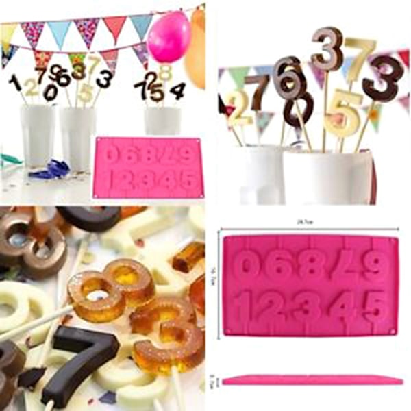3D Nummer 0-9 Lollipop Form Kakadekoration Kap