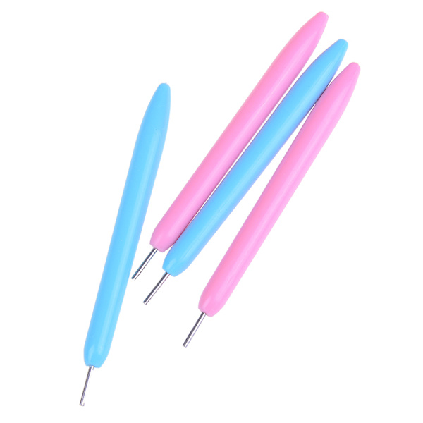 2X quillingpappersverktyg med slits i plast för att skapa origamipapper Pink
