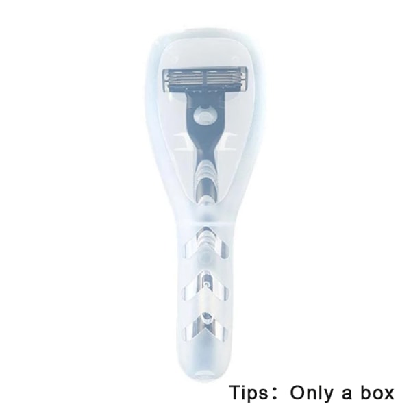 Rakapparat förvaringslåda för män Transparent plasthållare Razor Case White