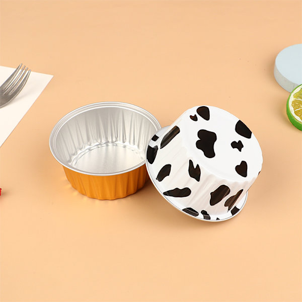 10 st Återanvändbara runda aluminiumfolie Plåtkopp Pudding molds B C