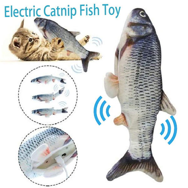 Elektronisk Pet Cat Toy Elektrisk USB Laddning Simulering Fisk Till A