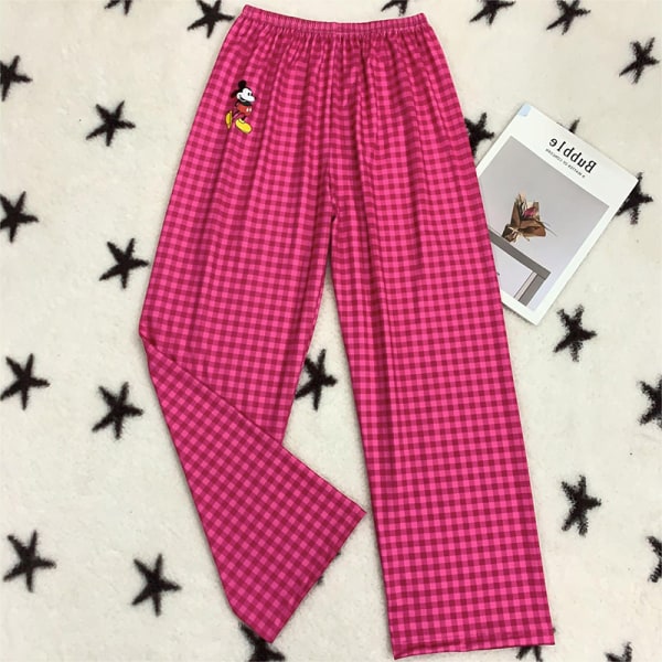 Gåbyxor Tecknad Mickey Pläd Pyjamas för kvinnor hemma Lo D L
