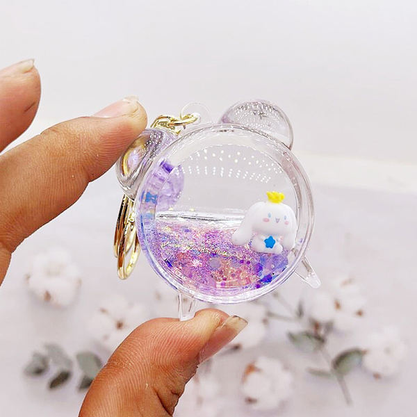 Cartoon e Keychain Quicksand Key Chain Akryl Nyckelring Bag Pend A2