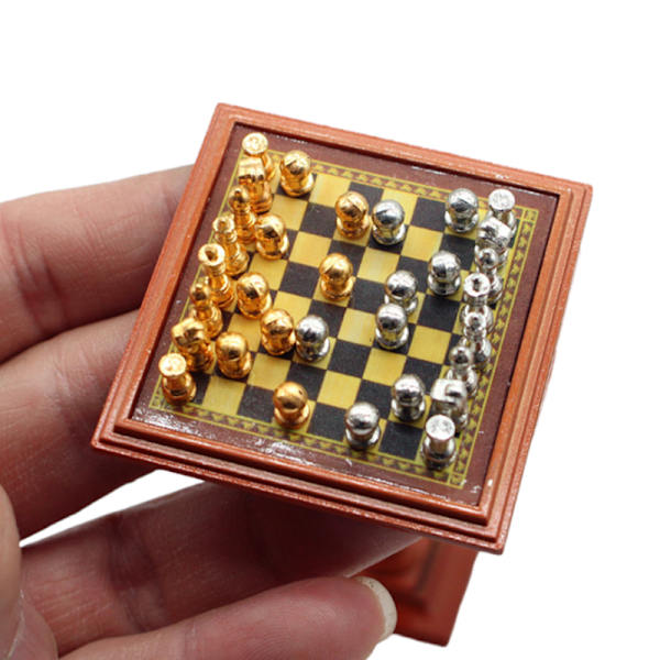 1Set 1:12 Dollhouse Miniature International Chess Checkerboard A2
