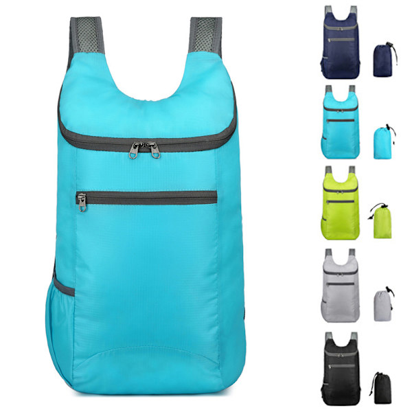 20L lättvikts hopfällbar väska Utomhusryggsäck Campingvandring black gray