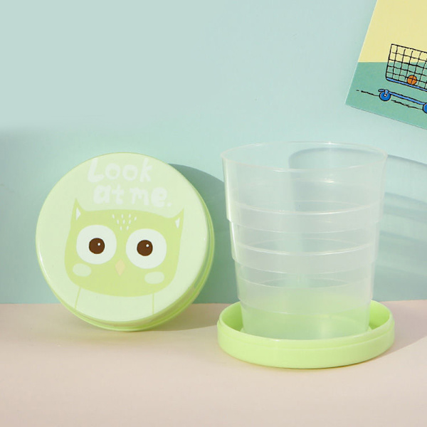 100ML hopfällbar kopp med lock Bärbar återanvändbar vattenkopp i plast
