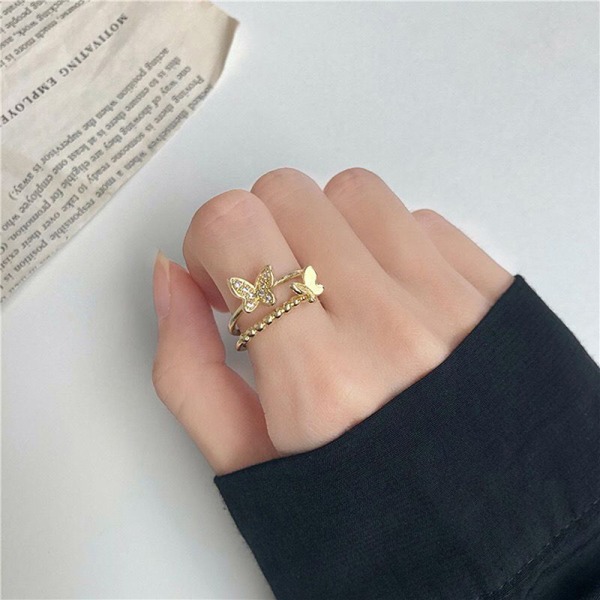 4 st Geometriska Ringar Set Butterfly Finger Ring Set For Women