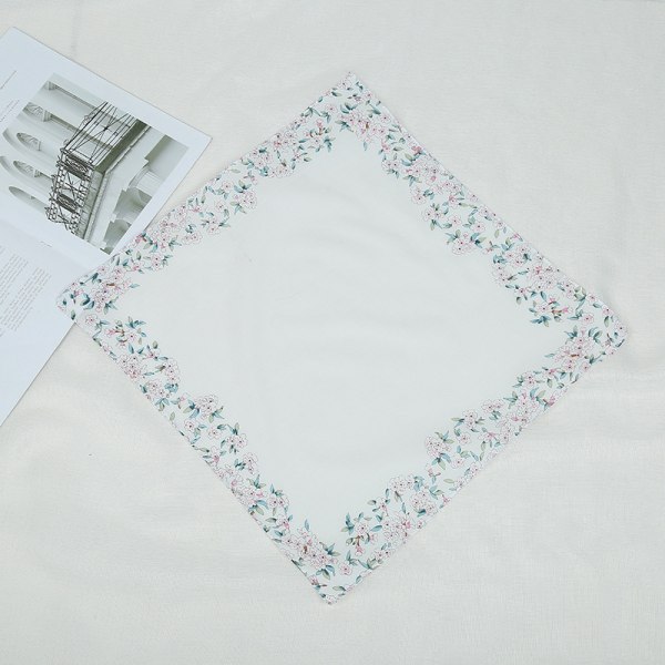 Populära blomma printed damnäsdukar kökshanddukar White