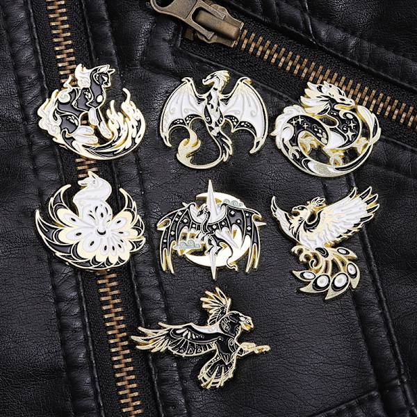 Dragon Birds Djur Pin Lapel Metal Gifts Ryggsäck Hat Brosch 07