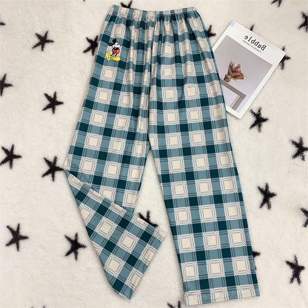 Gåbyxor Tecknad Mickey Pläd Pyjamas för kvinnor hemma Lo G 2XL