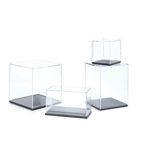 Akryl Plast Display Case Box Klar Dammtät Skydd För 5.5*5.5*5.5cm