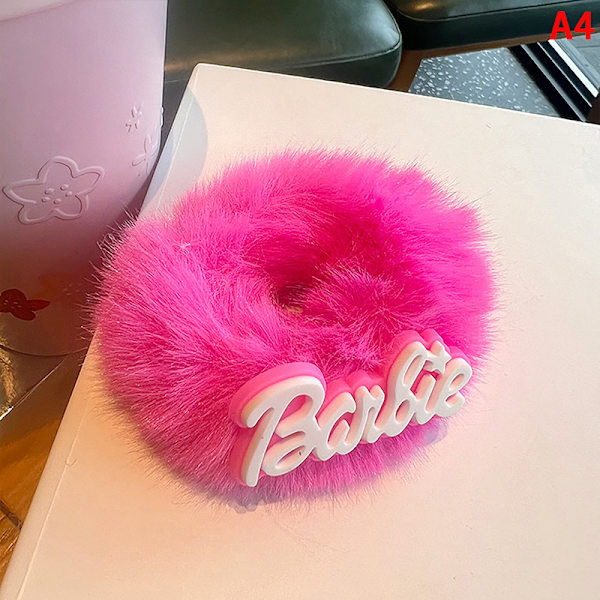 Barbie Bow Knot Plysch hårslinga tjejer Rosa hårrep Huvudbonader A A2