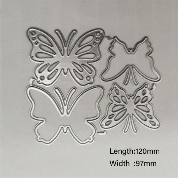 4 ST Butterfly Metal ting Dies DIY-kort Stenciler Form