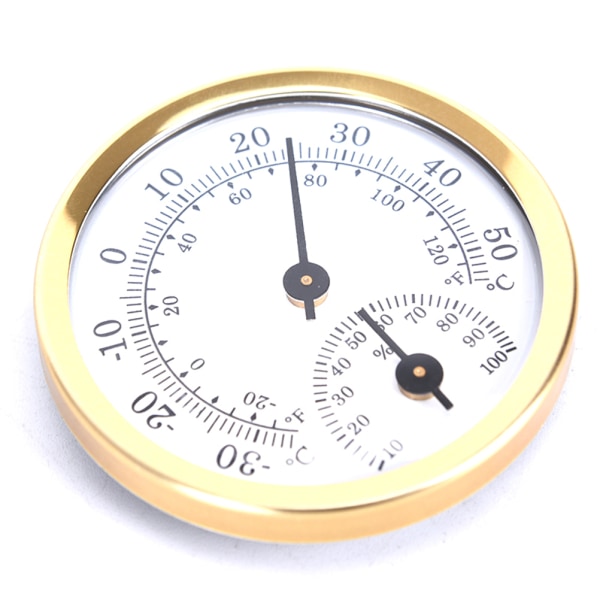 Analog luftfuktighet temperaturmätare inomhus termometer Gold