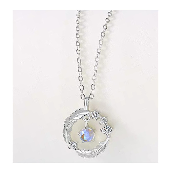 Utsökt blomma hjärta hänge halsband för kvinnor Crystal Zirco A2