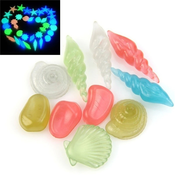 10 st Glow in the Dark Lysande sten Conch Sea Shells Aquarium